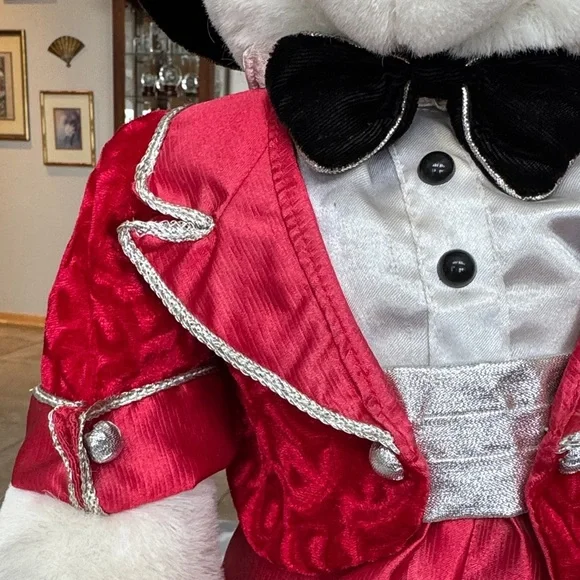 Vintage DanDee Teddy Bear in Red Suit and Black Hat tie 19” tall - Picture 3 of 9